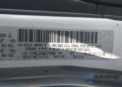 2016 Dodge Durango Limited from USA, damaged, VIN 1C4RDJDG8GC374860